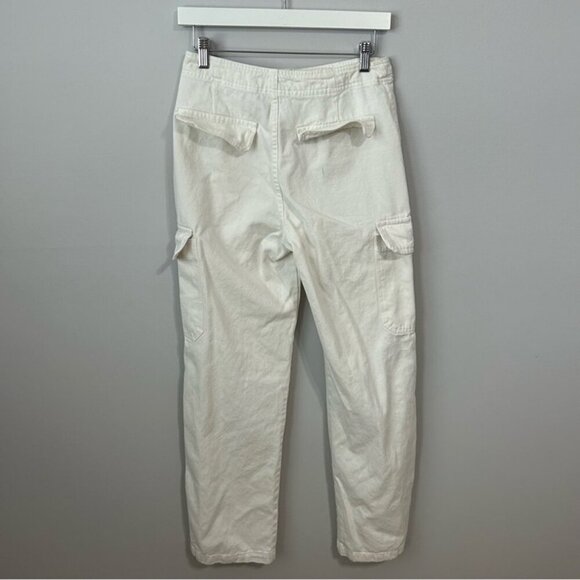 Zara White Wide Leg Baggy Cargo Pants Women’s Size 4 - Picture 4 of 5